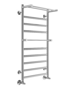 Изображение товара Полотенцесушитель водяной Terminus Хендрикс 4670078529824, П10 500х1000 с полкой, ширина 50 см, высота 100 см, хром