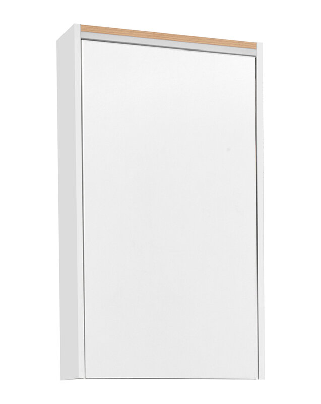 Изображение товара Зеркальный шкаф Stworki Дублин 50 см с подсветкой, белый и светлое дерево