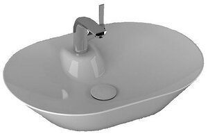 Изображение товара Раковина Isvea SistemaY Soft 60 см накладная с отверстием под смеситель белая