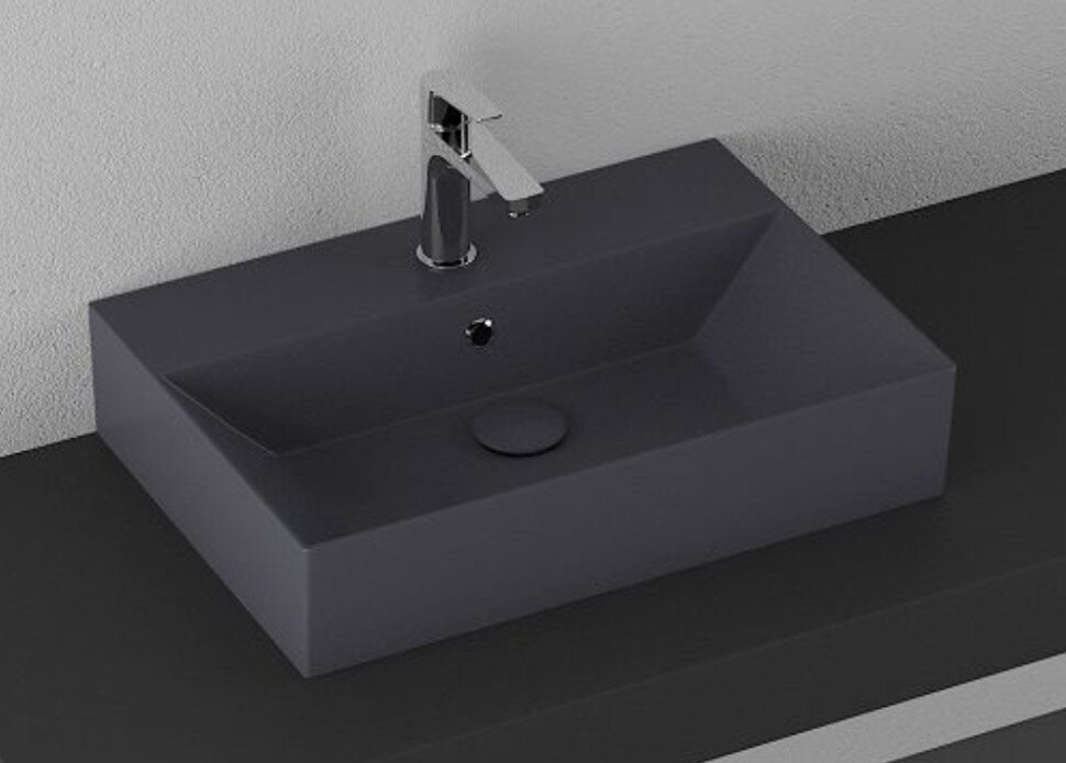 Изображение товара Раковина Isvea SistemaZ Frame 10SF50060SV-2C 60 см, антрацит матовый