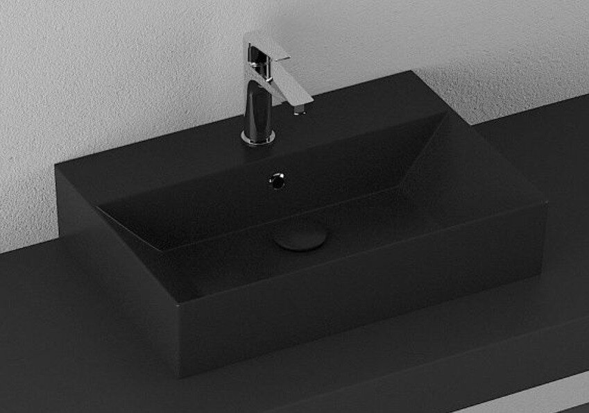 Изображение товара Раковина Isvea SistemaZ Frame 60 см черный матовый накладная с переливом