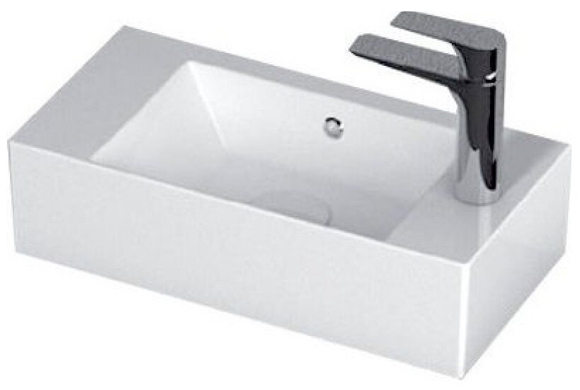 Изображение товара Раковина Isvea SistemaZ Frame 50 см, накладная, белая, с отверстием справа