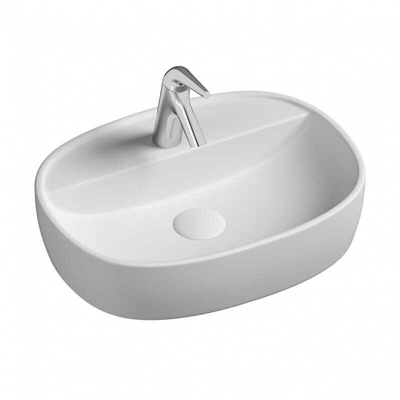 Изображение товара Раковина Ceramicanova Element 50x38 см белая угловая с одним отверстием