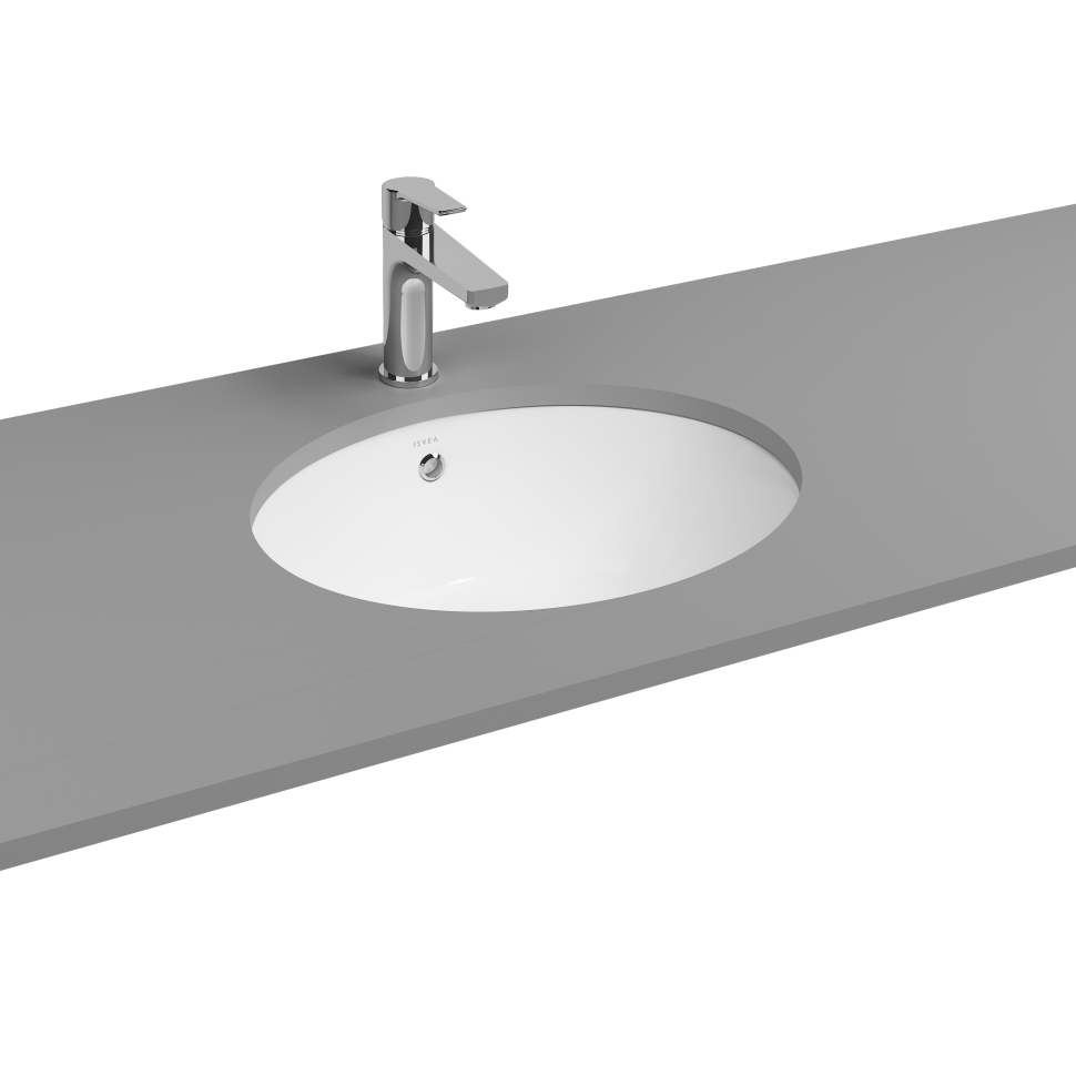 Изображение товара Раковина Isvea Soluzione 10AC77057SV 57 см встраиваемая снизу белая овальная