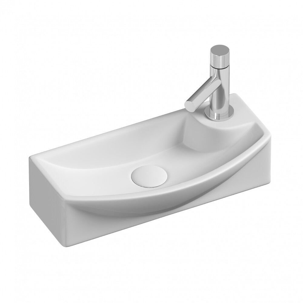 Изображение товара Раковина Ceramicanova Element CN6038L/CN6038R, 45.5 х 22 х 13 см, сантехфарфор, левая/правая, белая Изображение товара Раковина Ceramicanova Element CN6038L/CN6038R, 45.5 х 22 х 13 см, сантехфарфор, левая/правая, белая