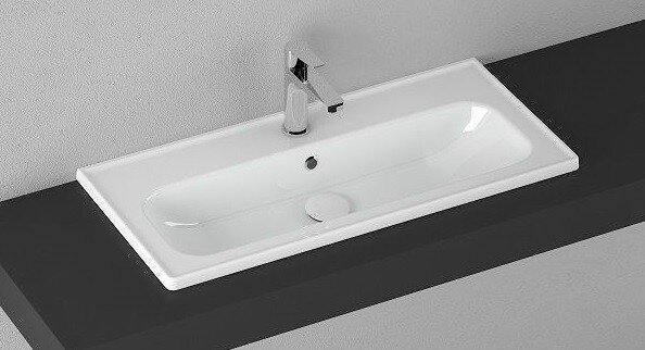 Изображение товара Раковина Isvea Absolute 81 см, с отверстием под смеситель, белый, 10KF50081 Изображение товара Раковина Isvea Absolute 81 см, с отверстием под смеситель, белый, 10KF50081
