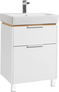 Изображение товара Тумба с раковиной Stworki Дублин 60 см, белый/светлое дерево, 406302