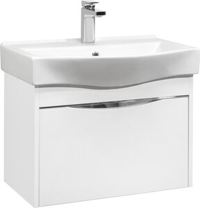 Изображение товара Тумба с раковиной Stworki Хельсинки 65 белая подвесная МДФ ДСП