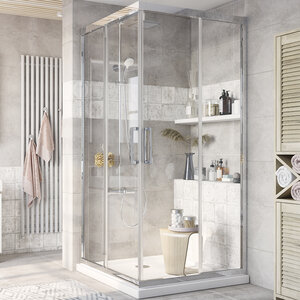 Изображение товара Душевой уголок Stworki Дублин DE019SC9090200CH 90x90 см раздвижной с прозрачным стеклом