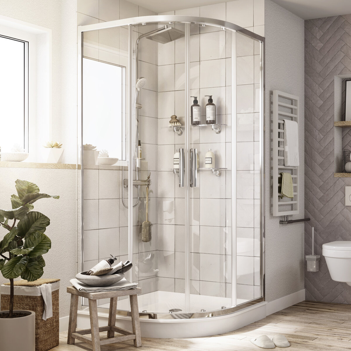 Изображение товара Душевой уголок Хельсинки DE018RL9090200CH 90x90 см с регулируемым профилем