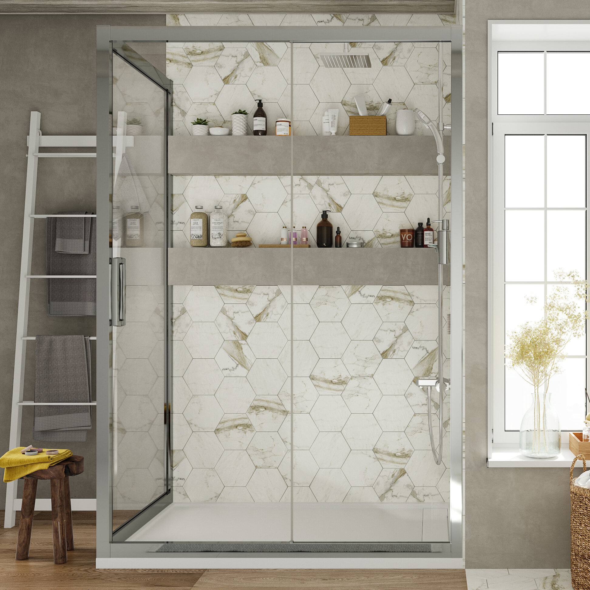 Изображение товара Душевой уголок Stworki Эстерсунд DE019R80110200CH 110x80 см