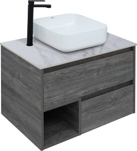 Изображение товара Тумба с раковиной для ванной комнаты Stworki Карлстад 75 см дуб рошелье