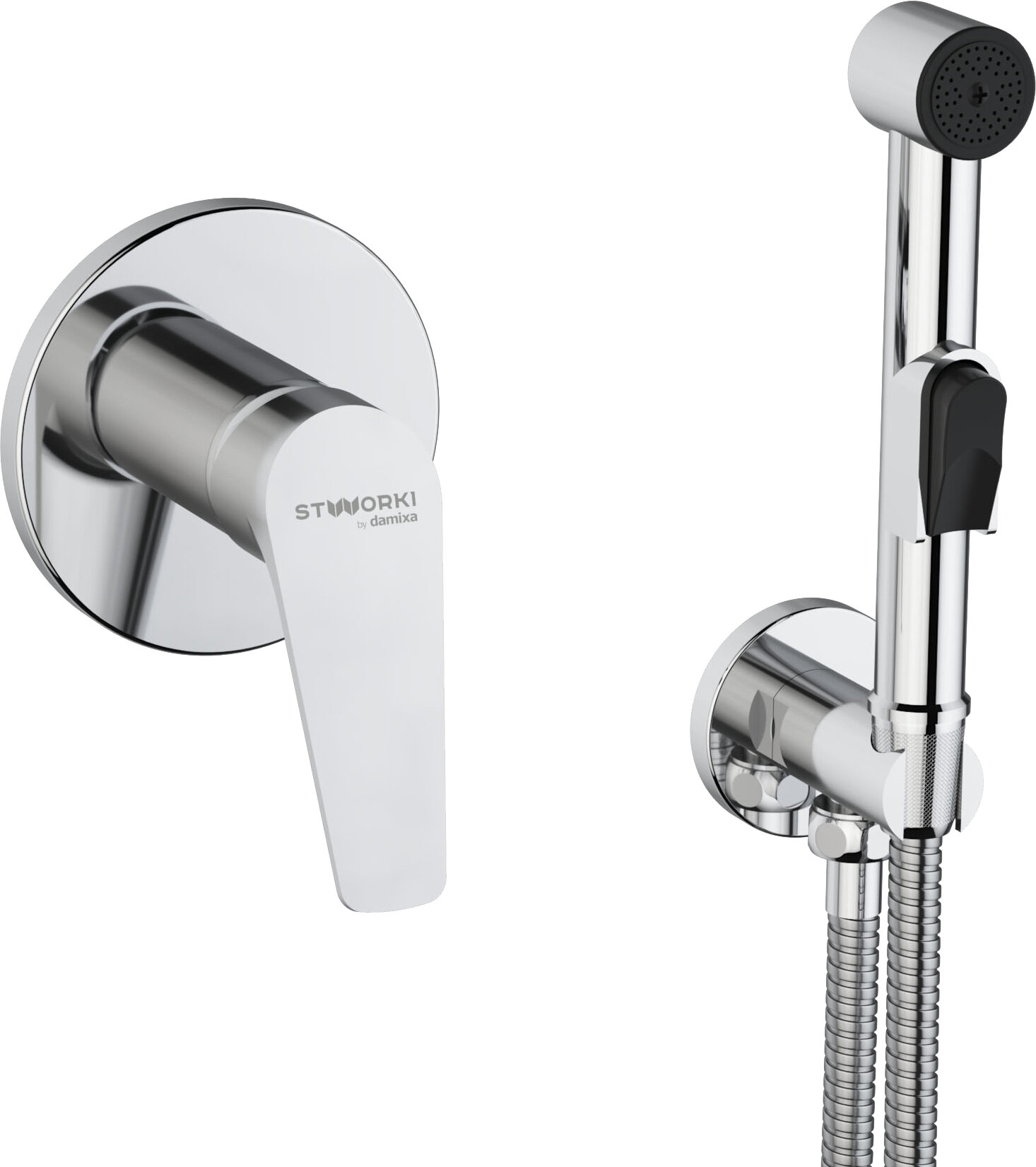Изображение товара Гигиенический душ Stworki Дублин, HFDB75100, со смесителем, хром