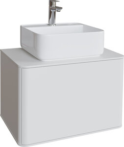 Изображение товара Тумба с раковиной Stworki Ноттвиль 60 см белая МДФ подвесная с раковиной City 2