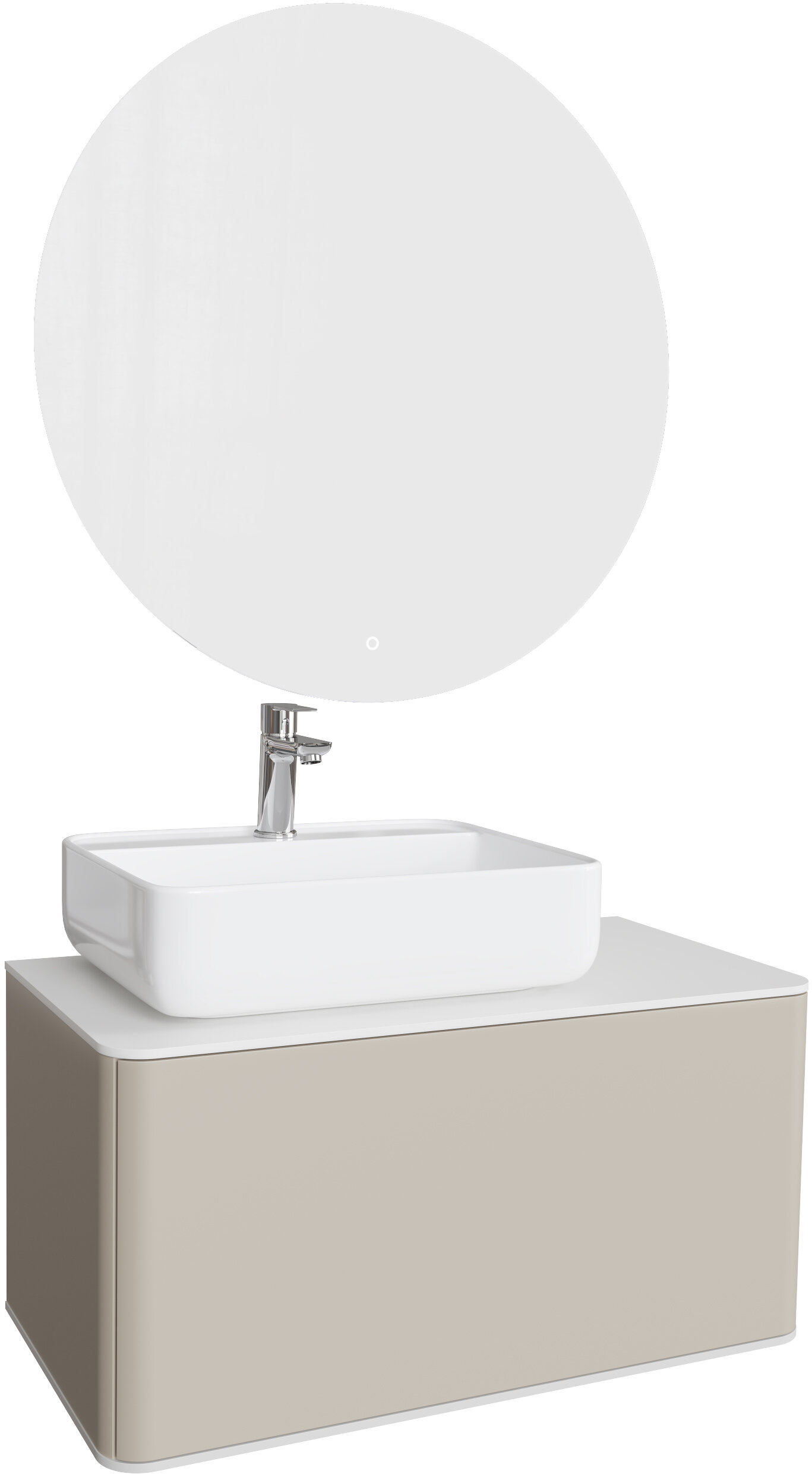 Изображение товара Шкаф тумба STWORKI Ноттвиль 80 бежевый шелк с подсветкой