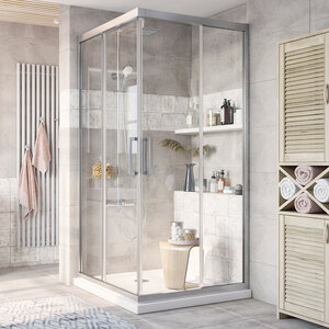 Изображение товара Душевой уголок Stworki Дублин DE019SC120120200 120 x 120 см, профиль хром матовый, стекло прозрачное, 3GW098TTKK000