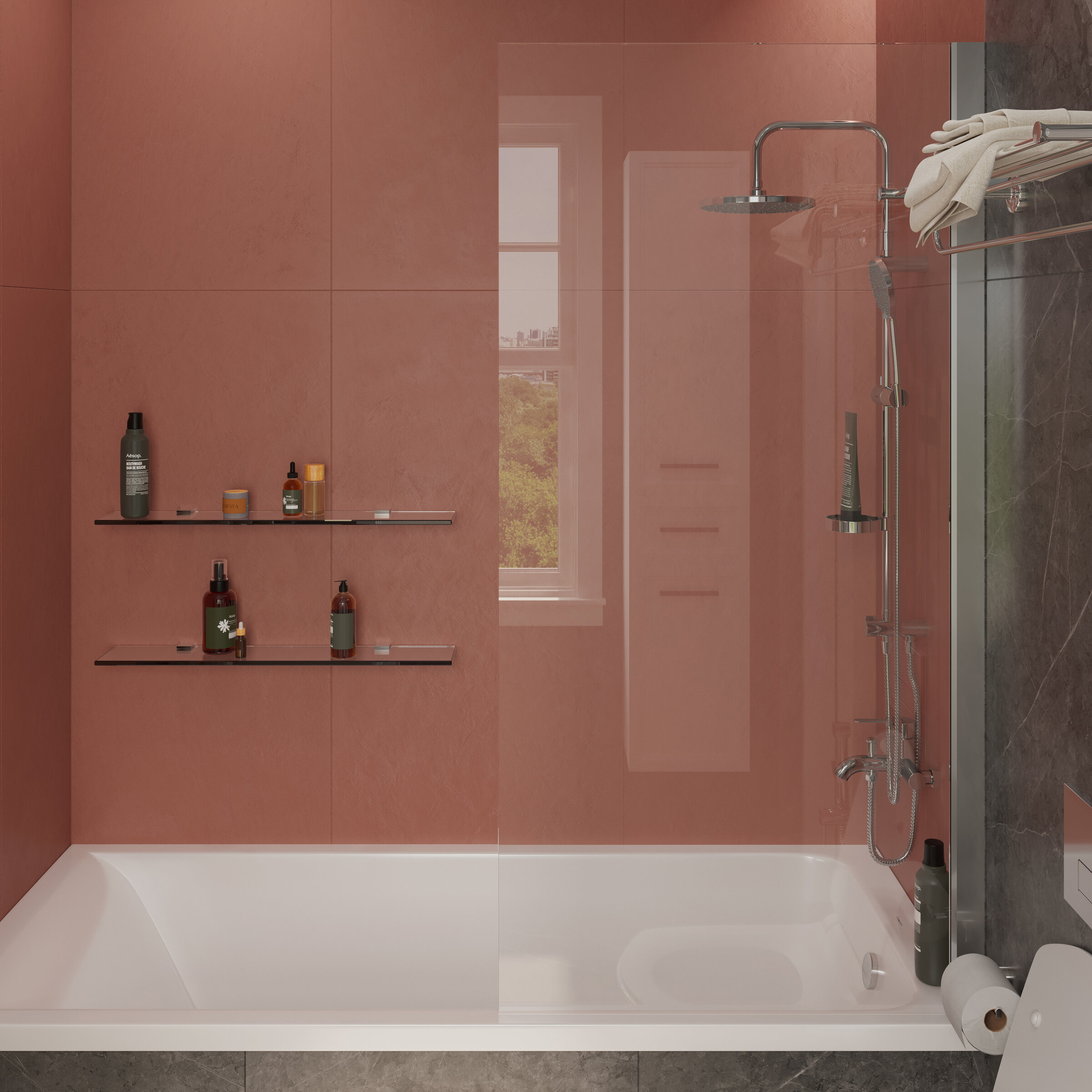 Изображение товара Шторка для ванны Stworki Глянцевый профиль 80x150 см прозрачное стекло