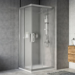 Изображение товара Душевой уголок Карлстад 90x80 см с матовым стеклом и хром профилем