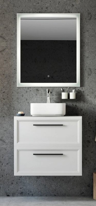 Изображение товара Комплект мебели Stworki Эстерсунд 75 см, белый матовый/простоун беж, 460003