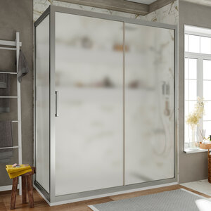 Изображение товара Душевой уголок Эстерсунд 120x80 см матовое стекло раздвижная дверь хром профиль