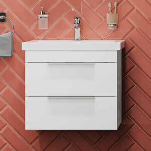 Изображение товара Тумба с раковиной Stworki Копенгаген 60 см, белый глянцевый, 467211