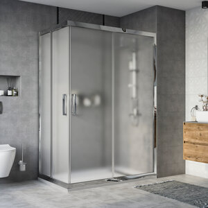 Изображение товара Душевой уголок Карлстад 140x90 см с раздвижными дверями из матового стекла Россия
