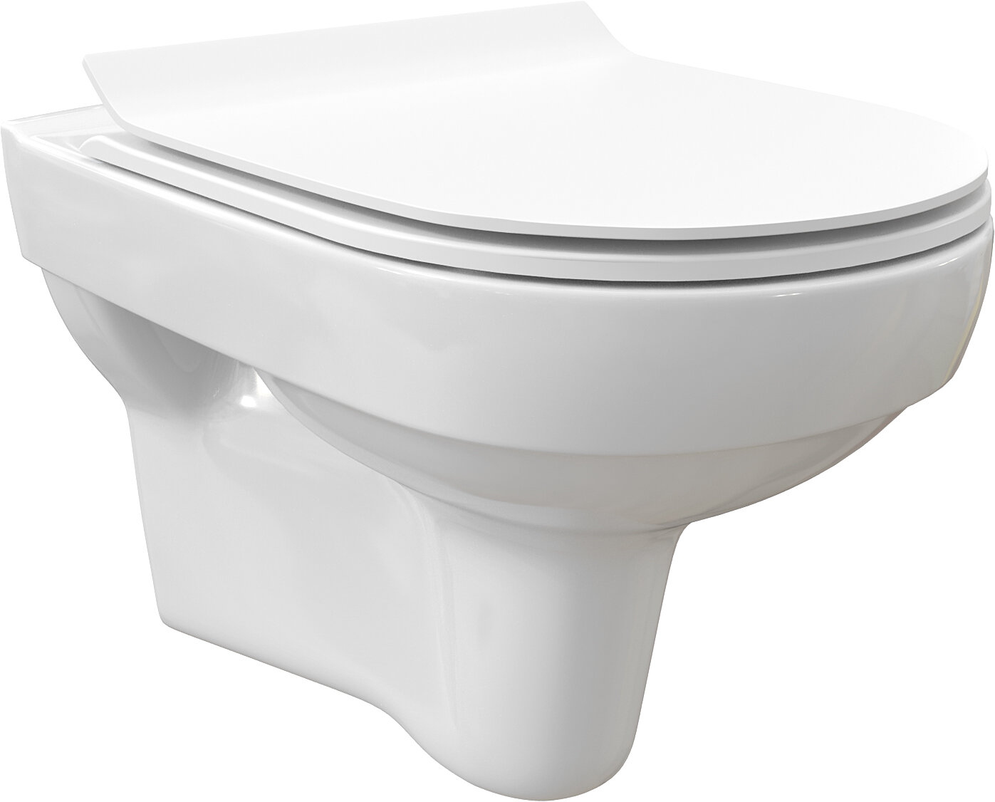 Изображение товара Унитаз подвесной безободковый Stworki Хельсинки Clean On DPL EO slim 63429 с сиденьем