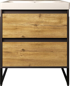 Изображение товара Тумба с раковиной Stworki Кронборг 70 см антрацит/дуб рустикальный