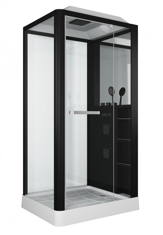 Изображение товара Душевая кабина Grossman Alba GR223, 110 x 90 см, прямоугольная, профиль черный