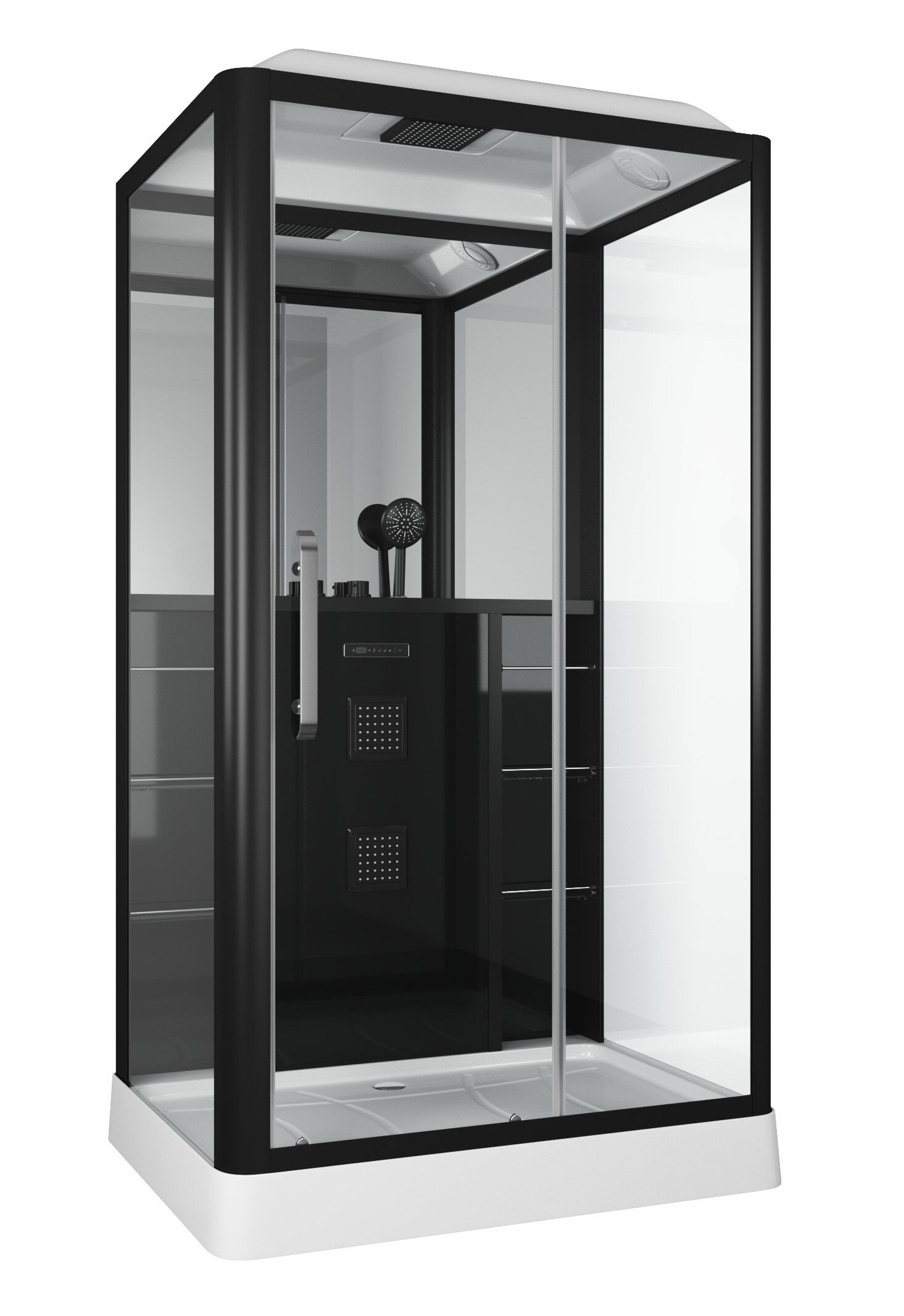 Изображение товара Душевая кабина Grossman Alba 120 x 90 см, прямоугольная, профиль черный, левая/правая, GR227L/R