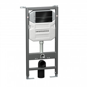 Изображение товара Инсталляция для унитаза Ceramicanova Envision CN1002B/Flat, с кнопкой и креплениями, цвет черный матовый