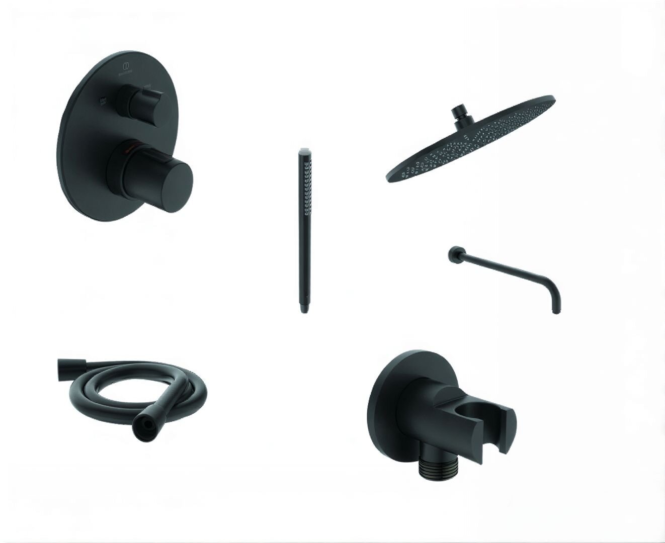 Изображение товара Душевая система Ideal Standard Ceratherm A7573XG 7 в 1, термостатическая, черный матовый Изображение товара Душевая система Ideal Standard Ceratherm A7573XG 7 в 1, термостатическая, черный матовый