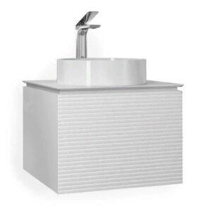 Изображение товара Подвесная тумба под раковину Jorno Stone 80, белый глянец, керамогранит