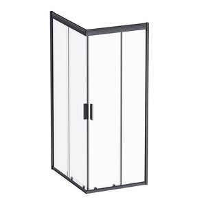 Изображение товара Душевой уголок Am.Pm Gem 100 х 80 см, профиль черный матовый, стекло прозрачное, W90G-404-100280-BT