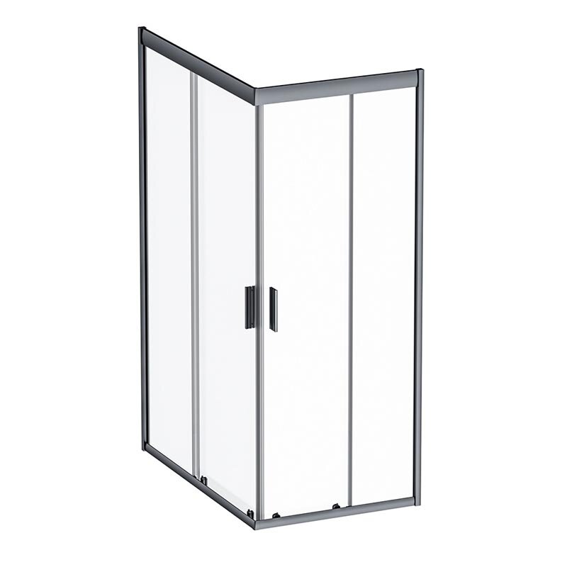 Изображение товара Душевой уголок Am.Pm Gem 120x80см, стекло прозрачное, раздвижная дверь, черный матовый профиль