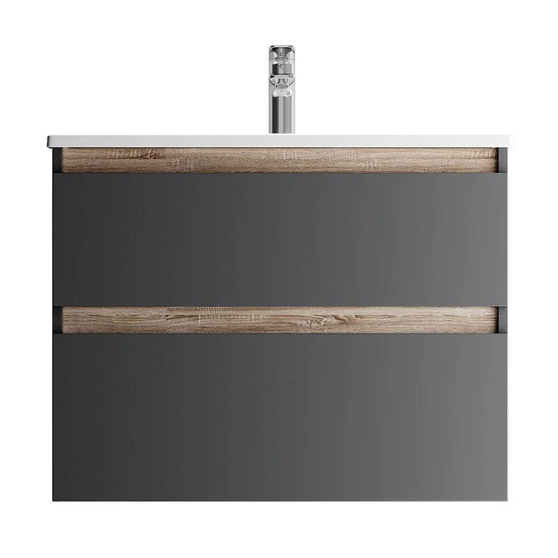 Изображение товара Подвесная тумба под раковину Am.Pm X-Joy 80 см черный матовый с 2 ящиками