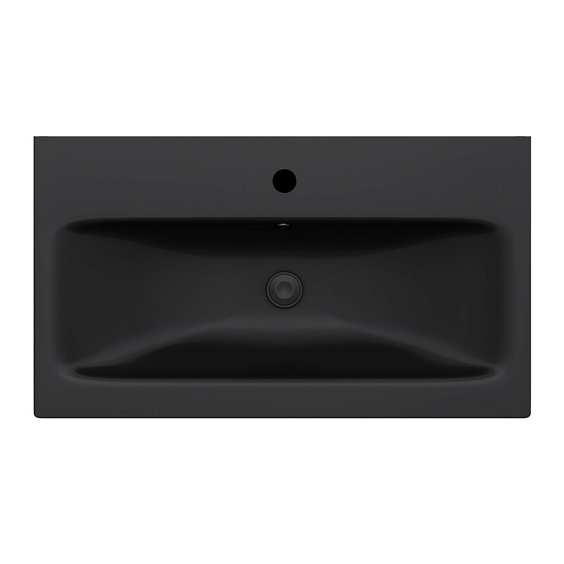 Изображение товара Gem 75. Раковина черный матовый, 76×42.5 см, встроенная