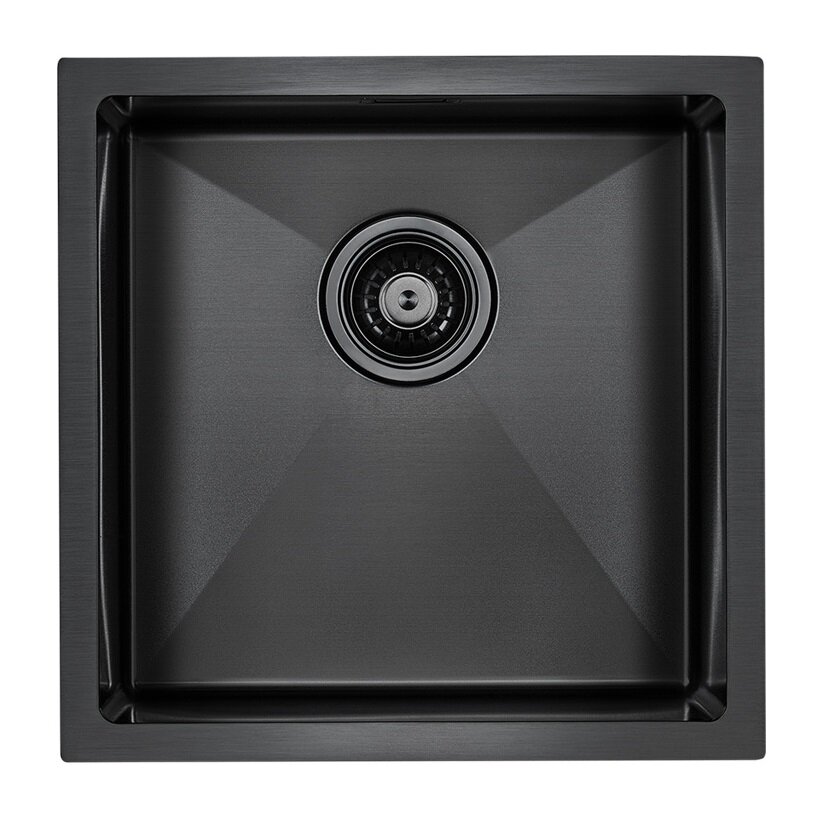 Изображение товара Мойка кухонная Paulmark Aller PM904444-GM, 44 см, вороненая сталь