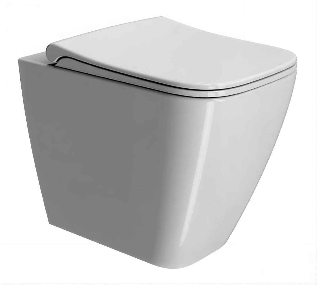 Изображение товара Приставной безободковый унитаз GSI Nubes 961011, смыв торнадо Swirlflush, белый