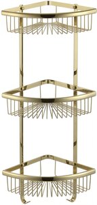 Изображение товара Полка-решетка тройная Savol, угловая, цвет золото, S-B5854-3