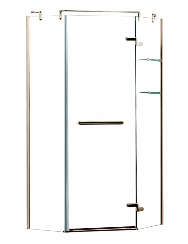 Изображение товара Душевой уголок Azario Montreal 100x100 с полкой и золотым профилем