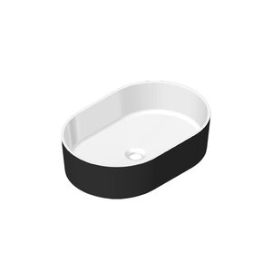 Изображение товара Раковина Radostone Элиза RELZ19005 55 х 37 см, накладная, материал Stone Surface, белая/черная, все покрытие матовое