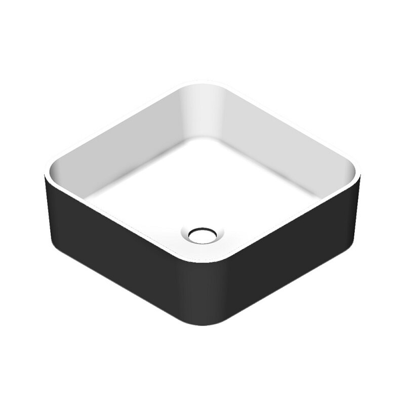 Изображение товара Квадратная накладная раковина Radostone Риккарда 40.5х40.5 см, матовая, белая/черная Изображение товара Квадратная накладная раковина Radostone Риккарда 40.5х40.5 см, матовая, белая/черная