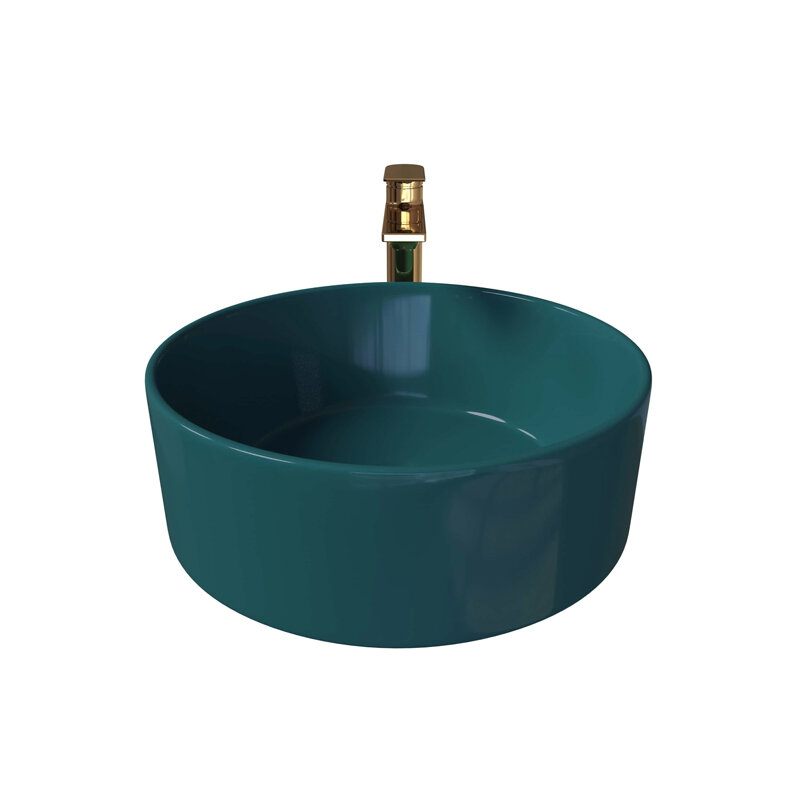 Изображение товара Раковина Grossman 41x41x15 см, накладная, зеленая матовая, GR-3013OLM