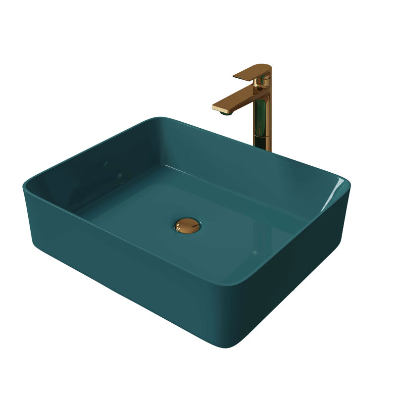 Изображение товара Раковина Grossman 48x37 см накладная зеленая матовая для ванной комнаты
