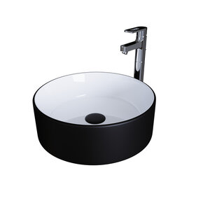 Изображение товара Раковина Grossman 36 x 36 см накладная черная/белая GR-4040BW