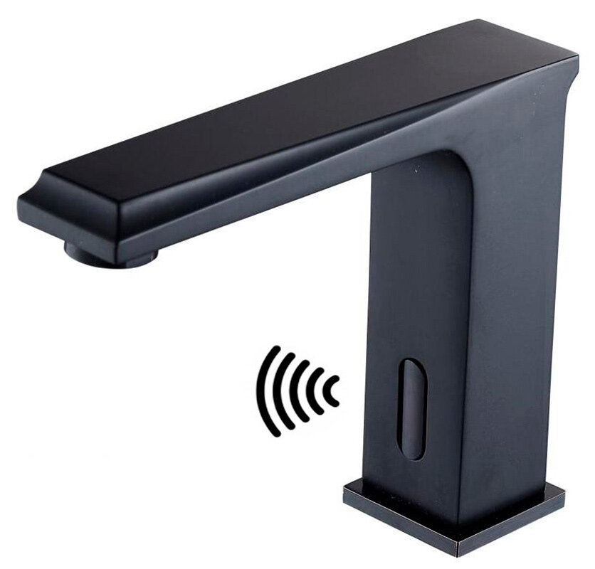 Изображение товара Сенсорный смеситель для раковины Savol с электронным управлением черный матовый