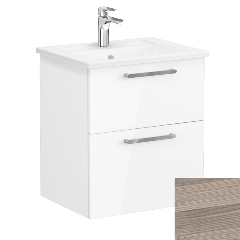 Изображение товара Тумба с раковиной Vitra Root 60 см, подвесная, кордоба, МДФ, 2 ящика
