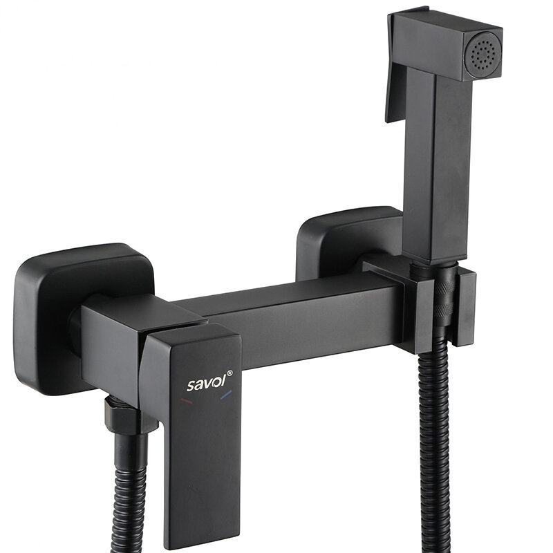 Изображение товара Гигиенический душ Savol S-FXQ005H со смесителем черный матовый 5 лет гарантии Изображение товара Гигиенический душ Savol S-FXQ005H со смесителем черный матовый 5 лет гарантии
