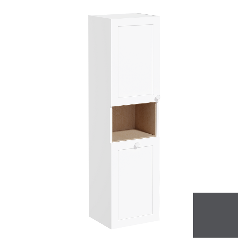 Изображение товара Пенал Vitra Root Classic 40 см с корзиной для белья и серым матовым покрытием